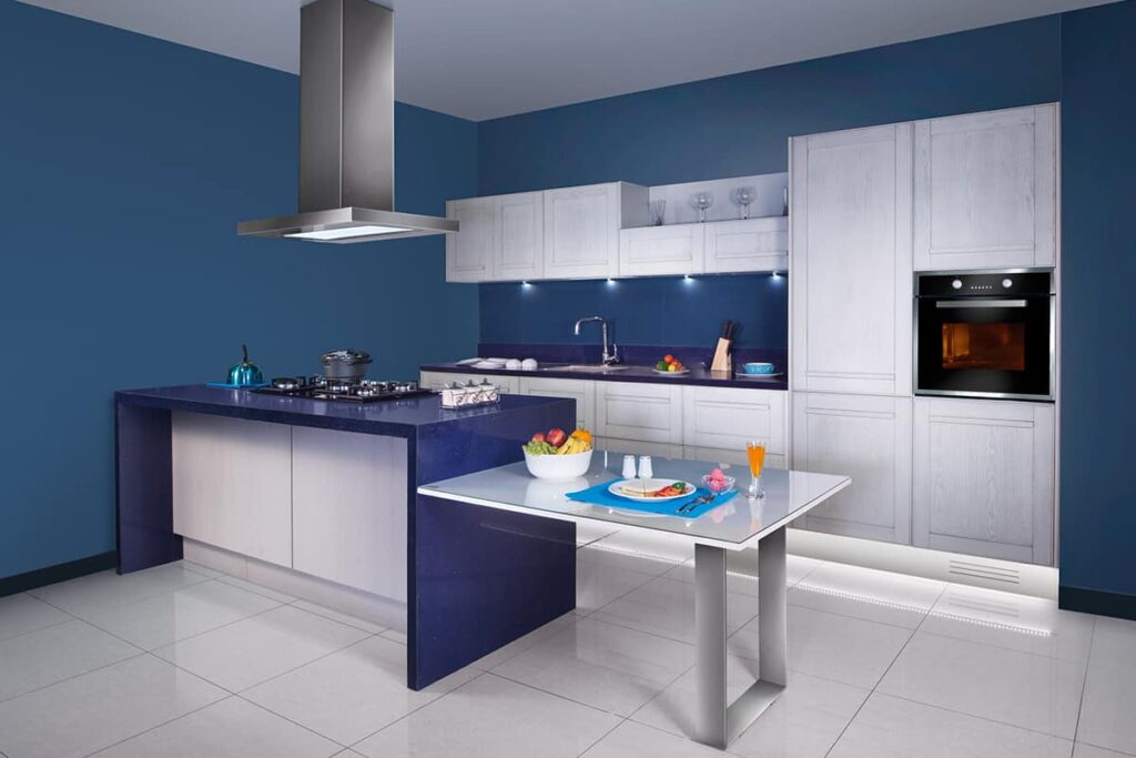 Modern Blue Kitchen Cabinets for Home- Srijan Interios